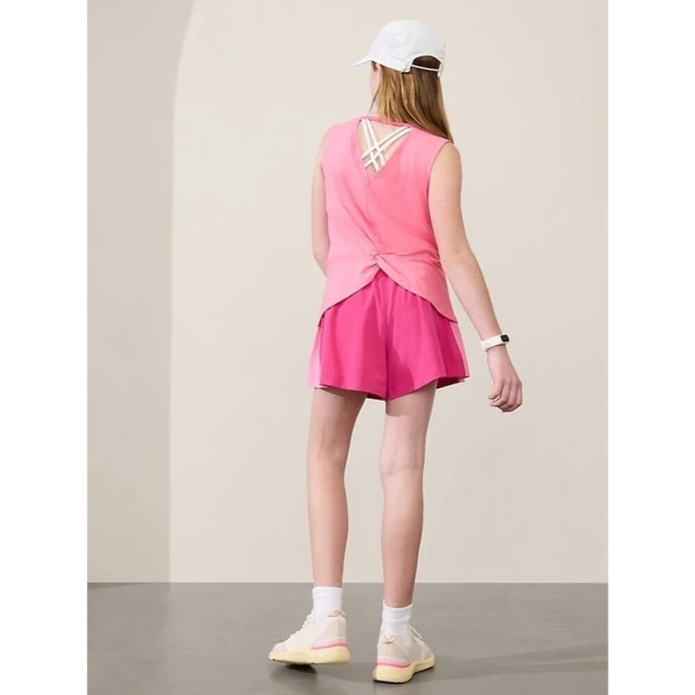 Athleta Girl L 12 With Ease Twist Back Tank  Raphanus Pink Size Large